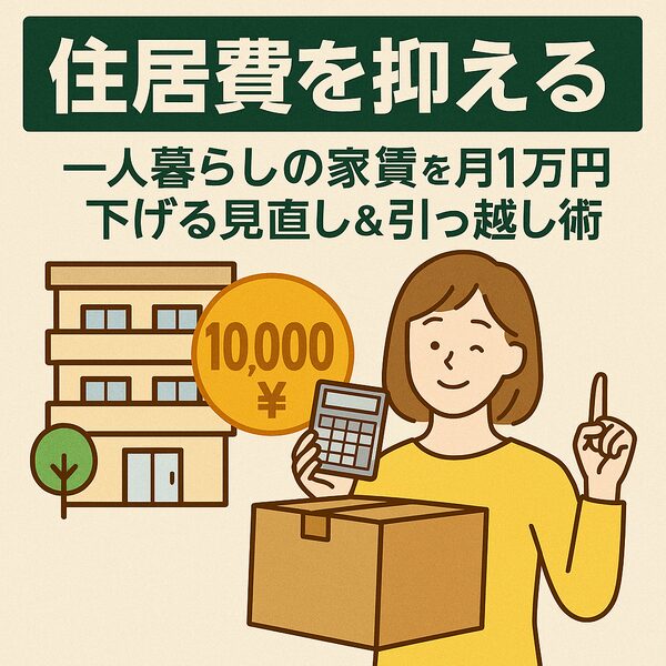 【住居費を抑える】一人暮らしの家賃を月1万円下げる見直し＆引っ越し術のイメージ