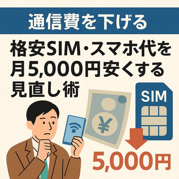 【通信費を下げる】格安SIM・スマホ代を月5,000円安くする見直し術