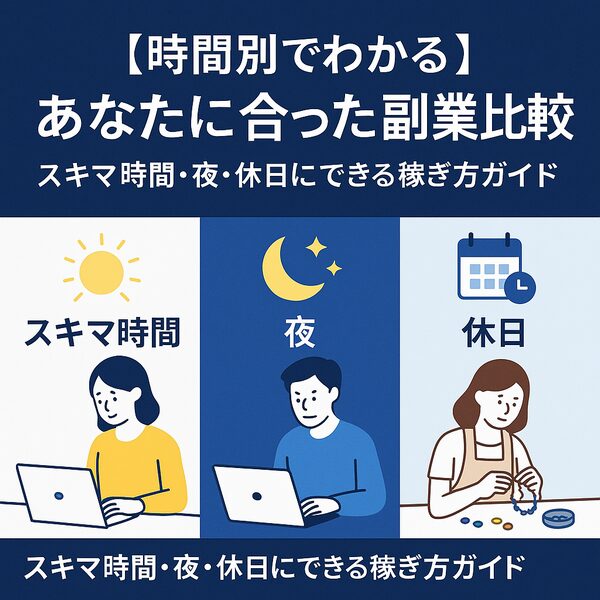 【時間別でわかる】あなたに合った副業比較｜スキマ時間・夜・休日にできる稼ぎ方ガイド