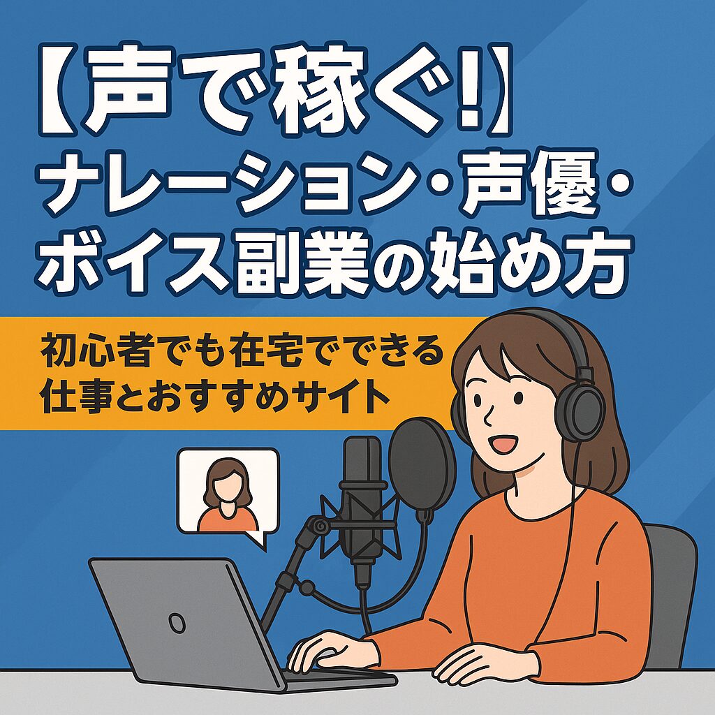 【声で稼ぐ！】ナレーション・声優・ボイス副業の始め方｜初心者でも在宅でできる仕事とおすすめサイト