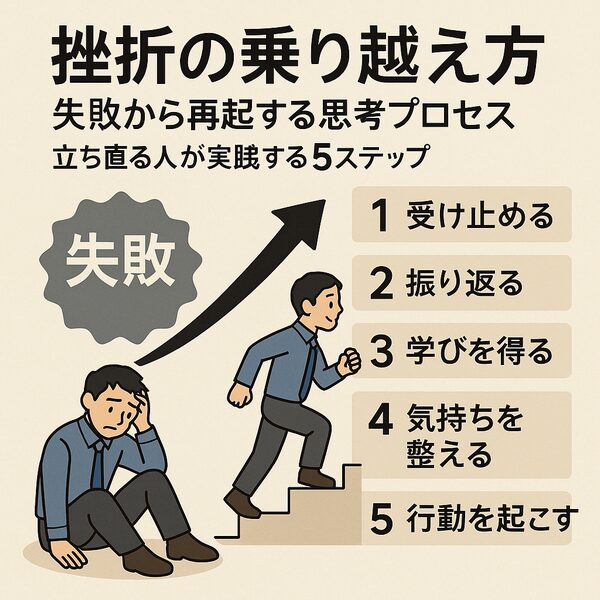【挫折の乗り越え方】失敗から再起する思考プロセス｜立ち直る人が実践する5ステップ