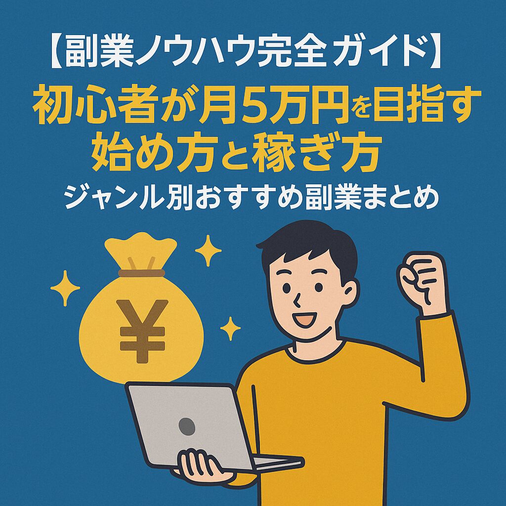 【副業ノウハウ完全ガイド】初心者が月5万円を目指す始め方と稼ぎ方|ジャンル別おすすめ副業まとめ