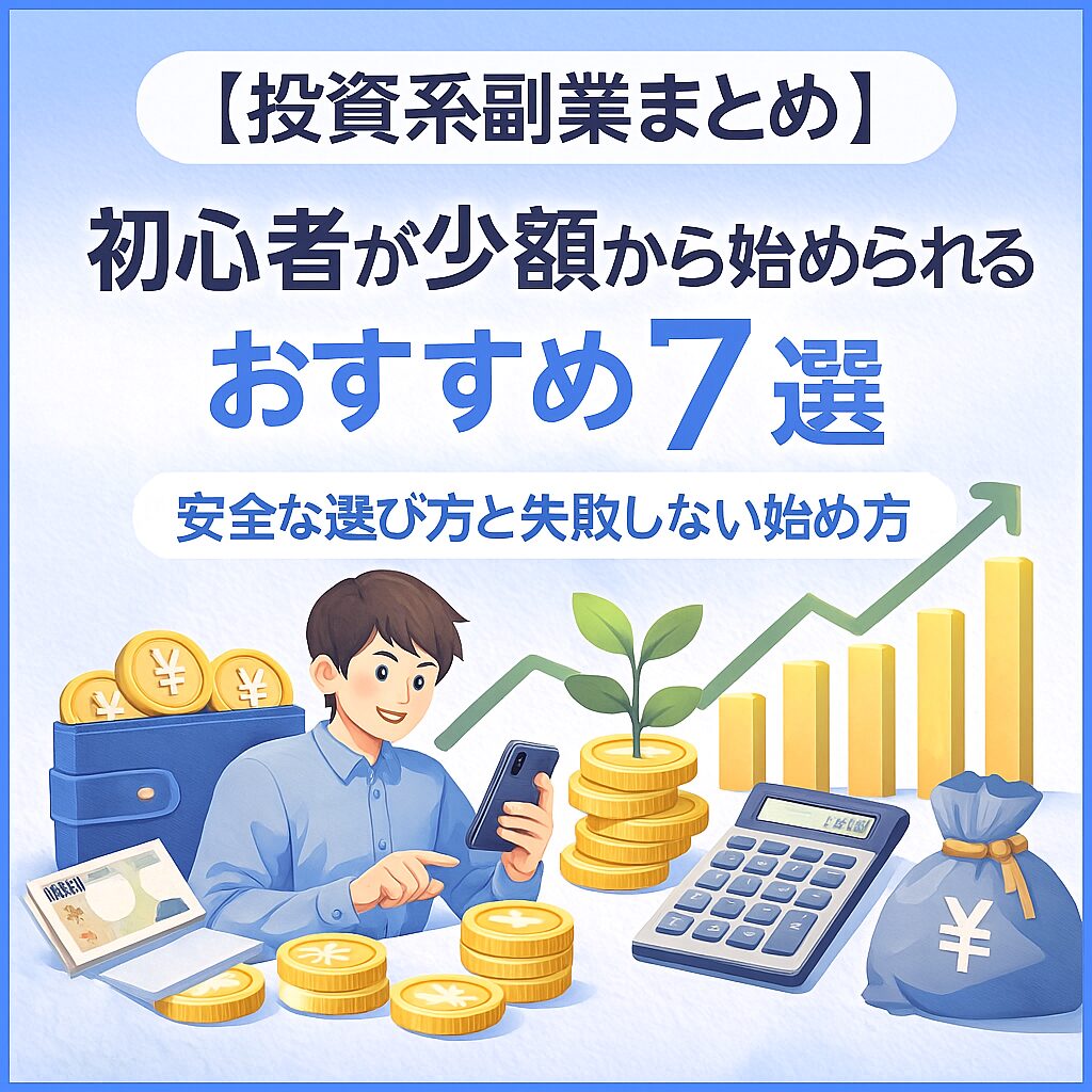 【投資系副業まとめ】初心者が少額から始められるおすすめ7選|安全な選び方と失敗しない始め方