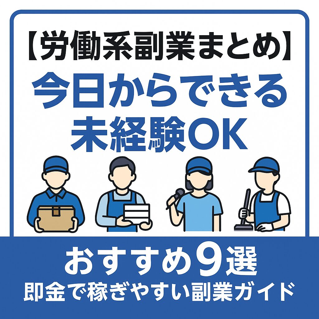 【労働系副業まとめ】今日からできるおすすめ9選|未経験OK・即金で稼ぎやすい副業ガイド