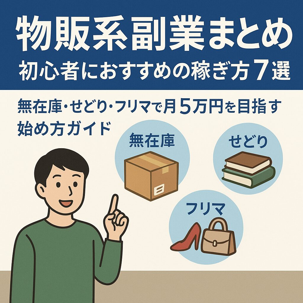 【物販系副業まとめ】初心者におすすめの稼ぎ方7選｜無在庫・せどり・フリマで月5万円を目指す始め方ガイド