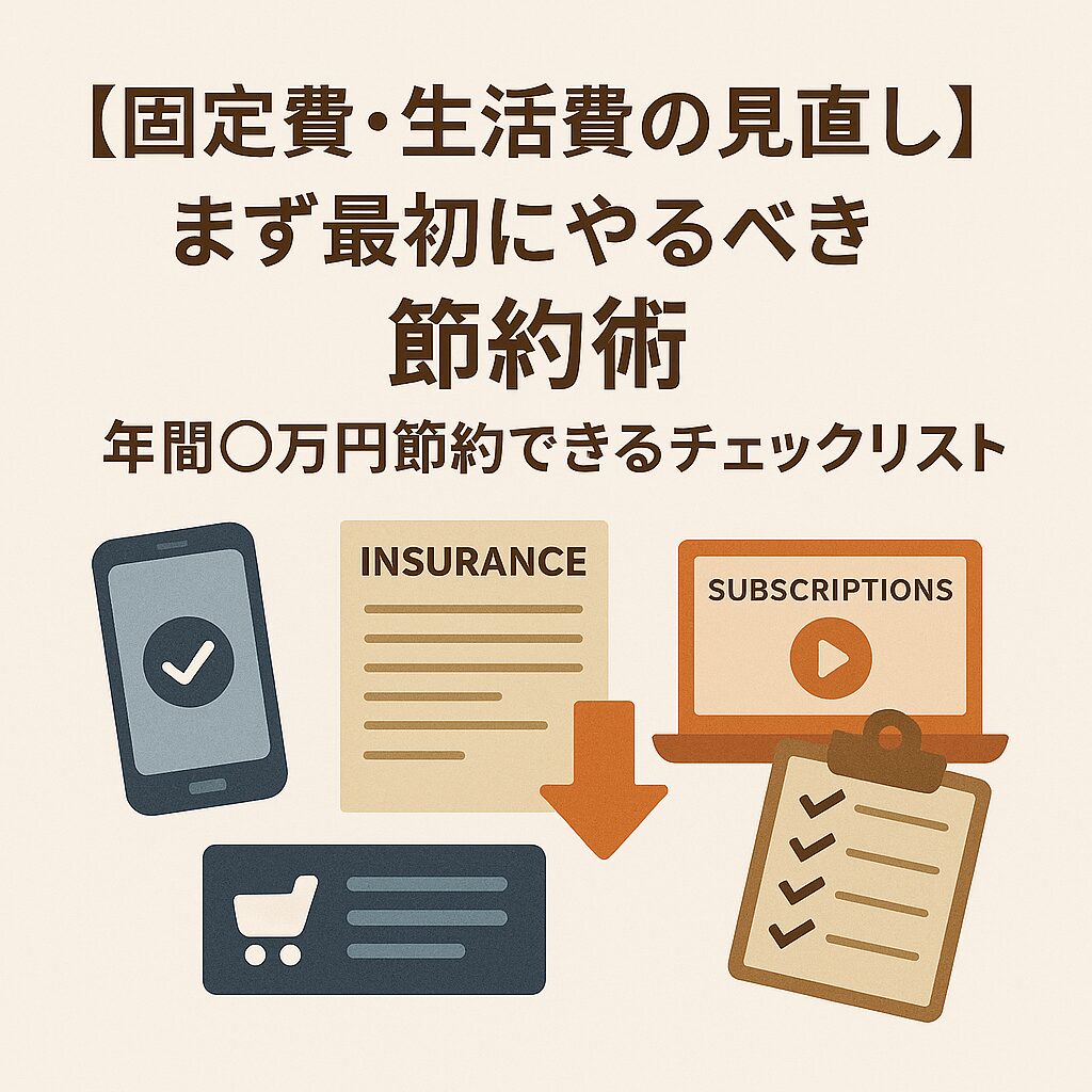 【固定費・生活費の見直し】まず最初にやるべき節約術|年間◯万円節約できるチェックリスト