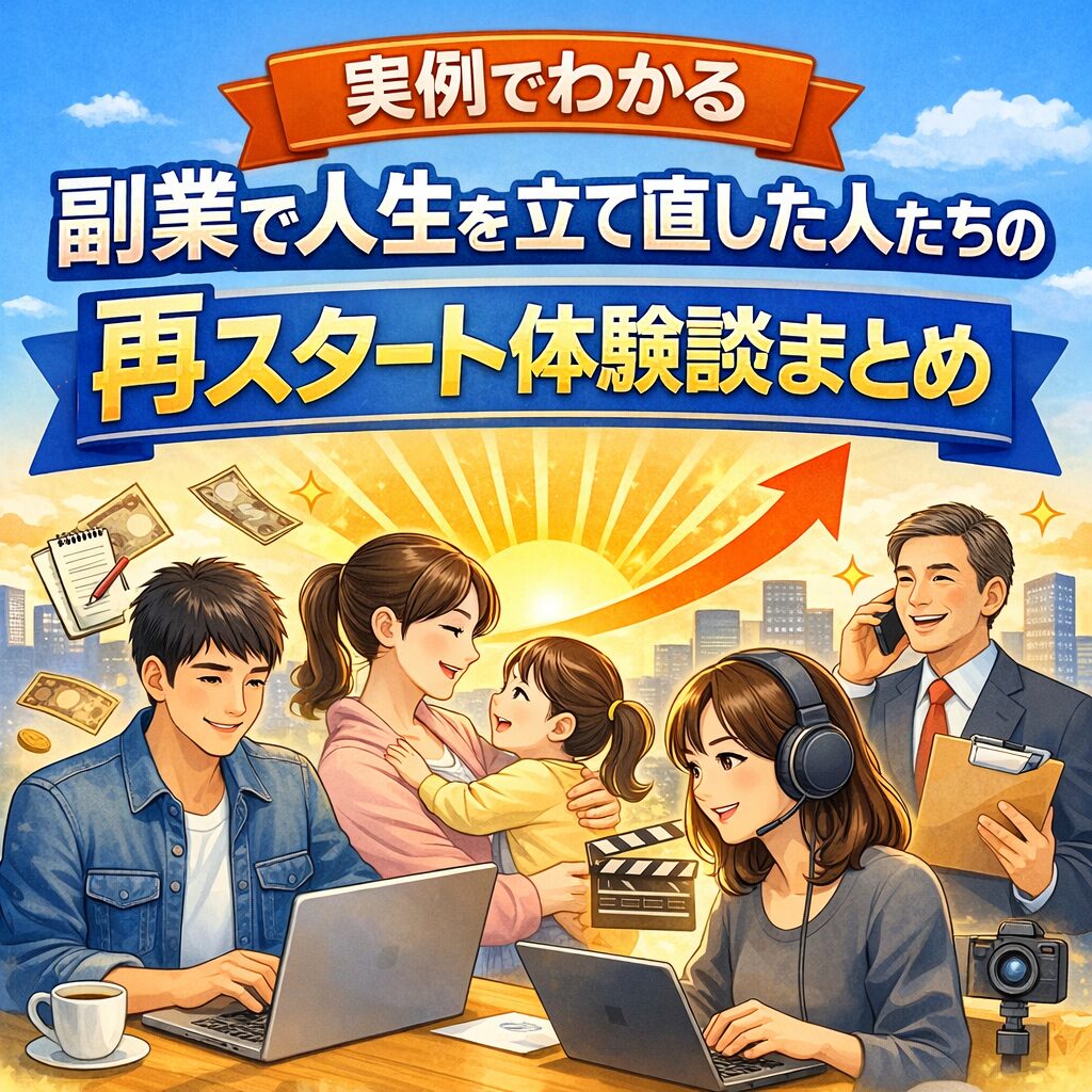 【実例でわかる】副業で人生を立て直した人たちの再スタート体験談まとめ