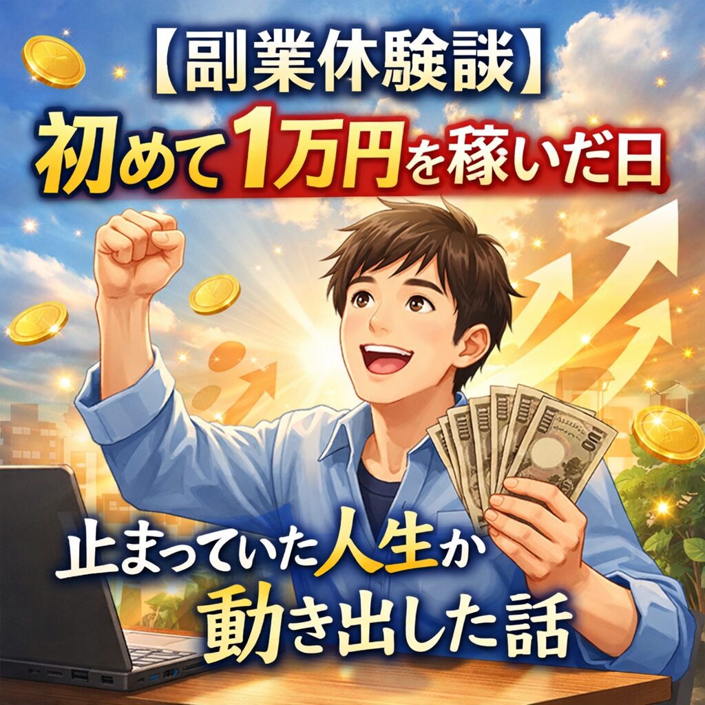 【副業体験談】初めて1万円を稼いだ日、止まっていた人生が動き出した話