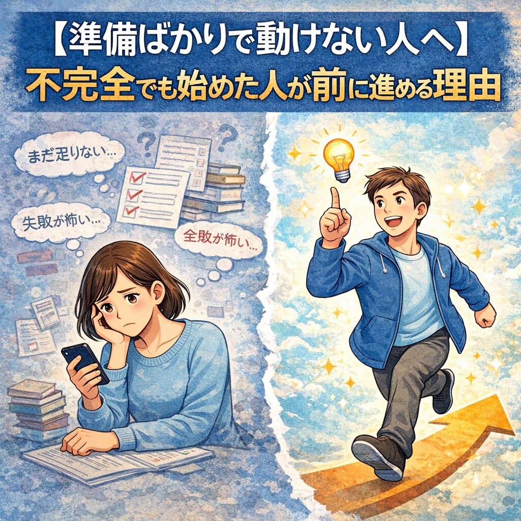【準備ばかりで動けない人へ】不完全でも始めた人が前に進める理由