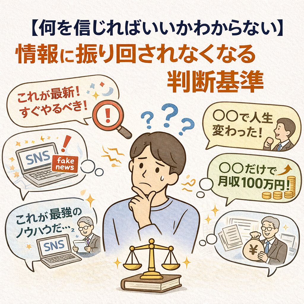 【何を信じればいいかわからない】情報に振り回されなくなる判断基準