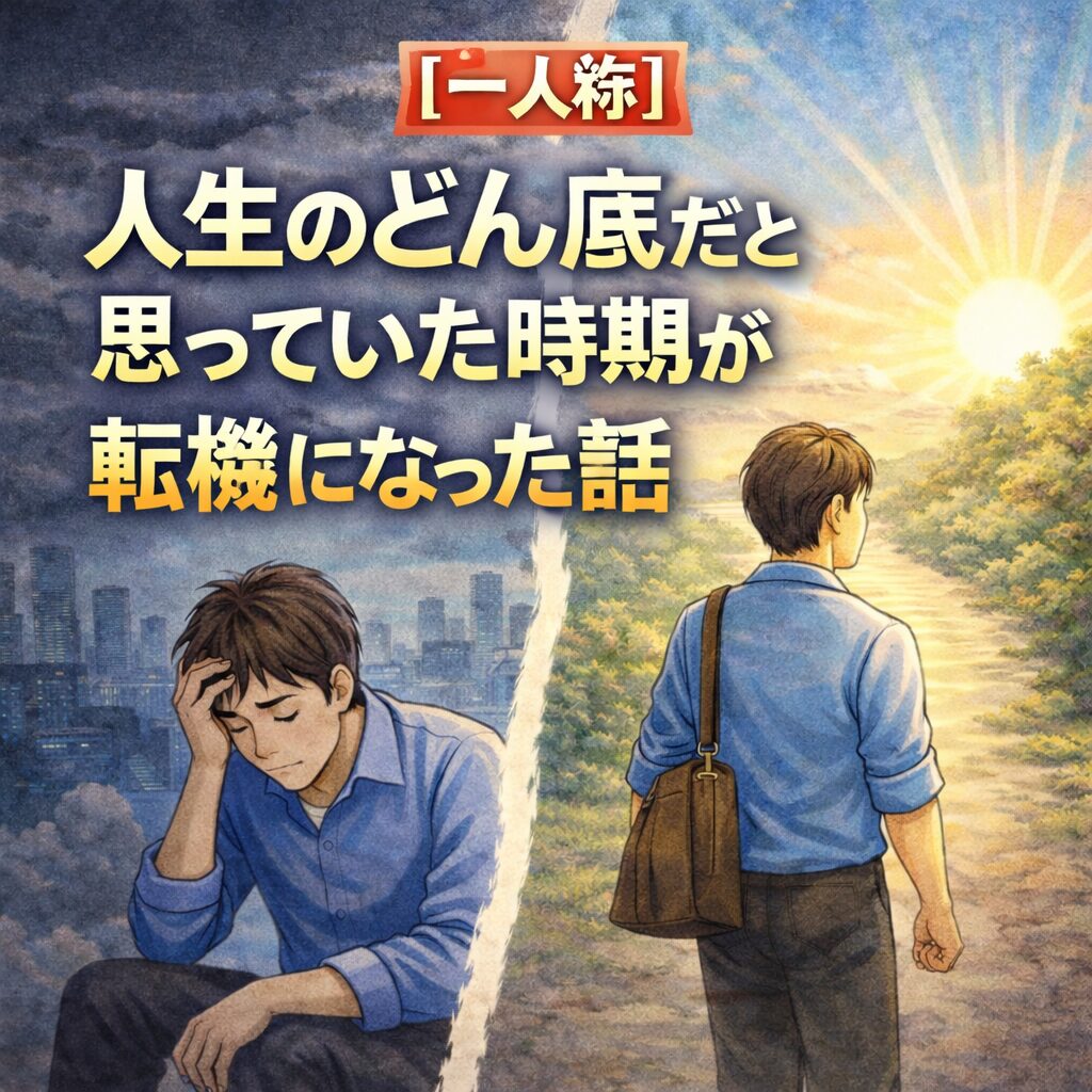 【一人称】人生のどん底だと思っていた時期が転機になった話