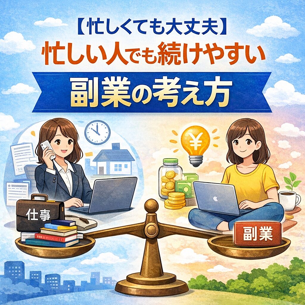 【忙しくても大丈夫】忙しい人でも続けやすい副業の考え方