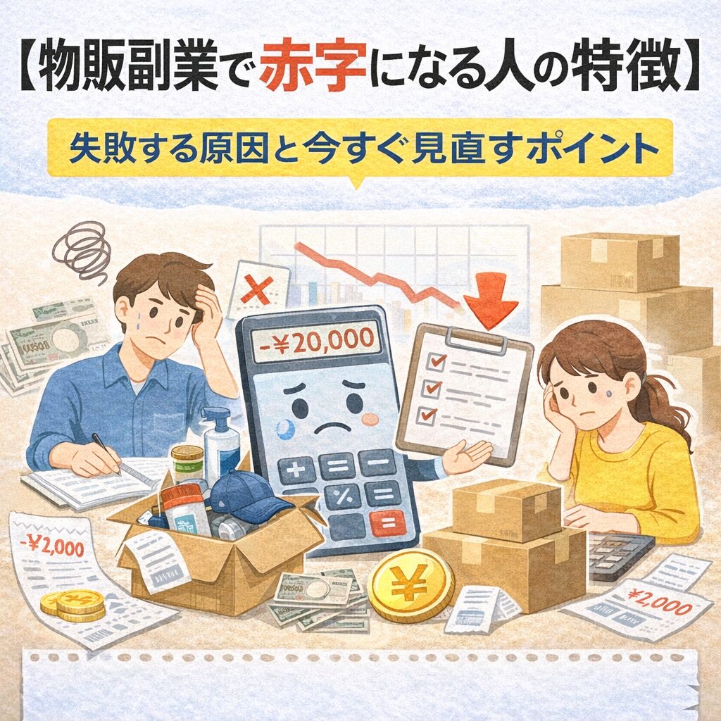 【物販副業で赤字になる人の特徴】失敗する原因と今すぐ見直すポイント