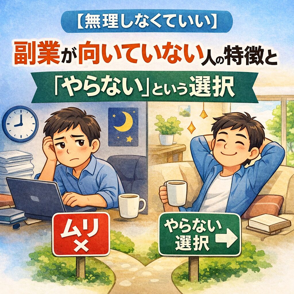 【無理しなくていい】副業が向いていない人の特徴と「やらない」という選択
